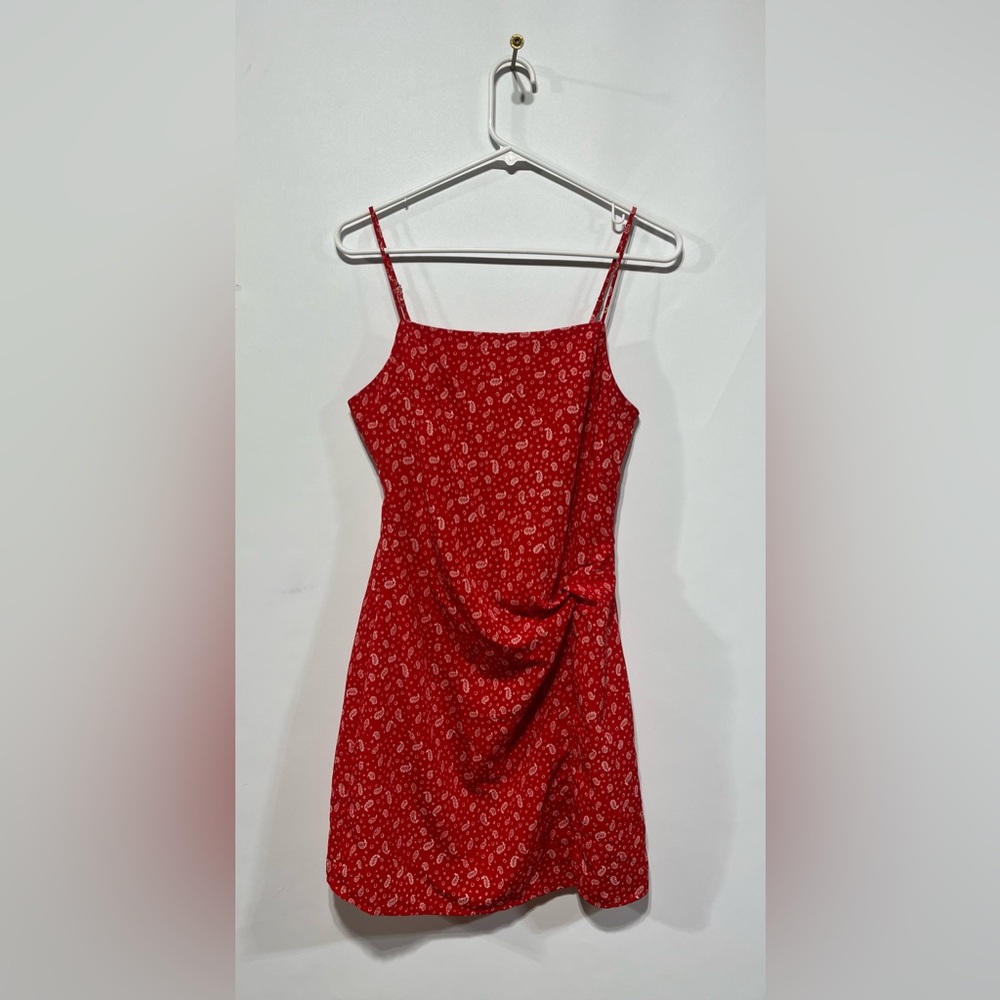 Edit By Nine Red Paisley Print Spaghetti Strap Dress Size Medium
